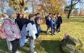 Symboliczna uroczystość przy dębach Powstań Śląskich