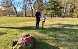 Symboliczna uroczystość przy dębach Powstań Śląskich