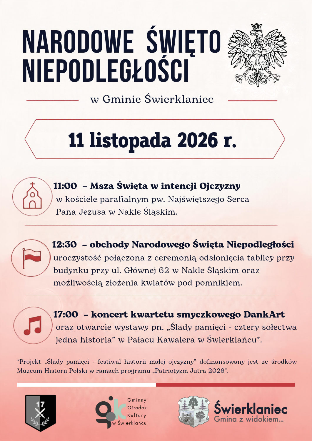 Plakat promujący uroczystości z&nbsp;programem
