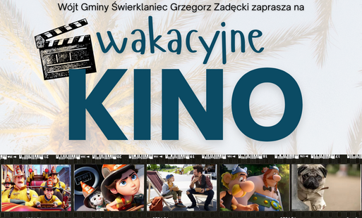 Kino wakacyjne - napis i grafika