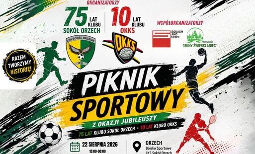 Piknik sportowy w Orzechu - grafika promująca